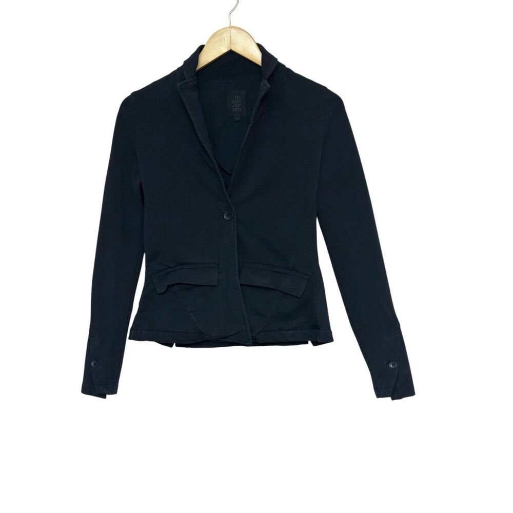 Thom Krom Womens Black Cotton Cardigan Blazer Size: S